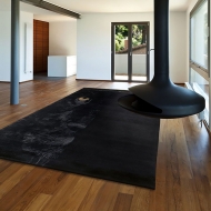 Модел Hypnose, производител Sitap - Италия. Модерен италиански черен килим. Луксозни италиански килими за дневна, спалня, трапез