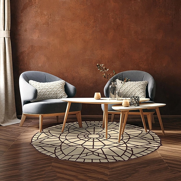Portofino, Sitap. Луксозен италиански кръгъл килим, изработен от 100% вълна.