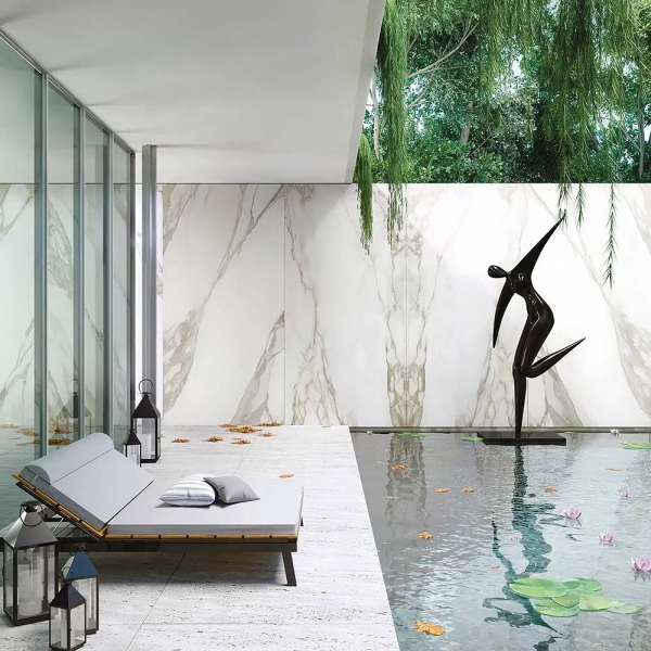 Calacatta, Tecnografica. Луксозни италиански стенни панели с мраморен ефект.