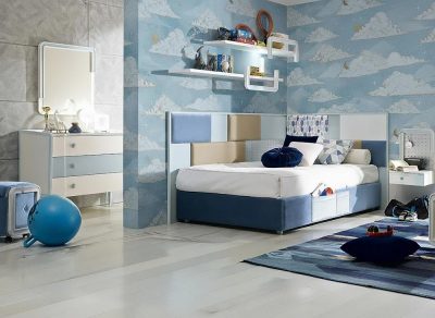 Модел Dreamy. Производител - Tecnografica, Италия. Модерен италиански тапет за детска стая с облаци. Висок клас италиански тапет