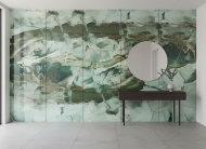 Колекция Phoenix Green. Производител - Tecnografica, Италия. Луксозни италиански декоративни панели за стена със стъклено покрит